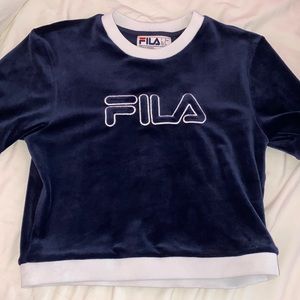 Cropped suede fila shirt
